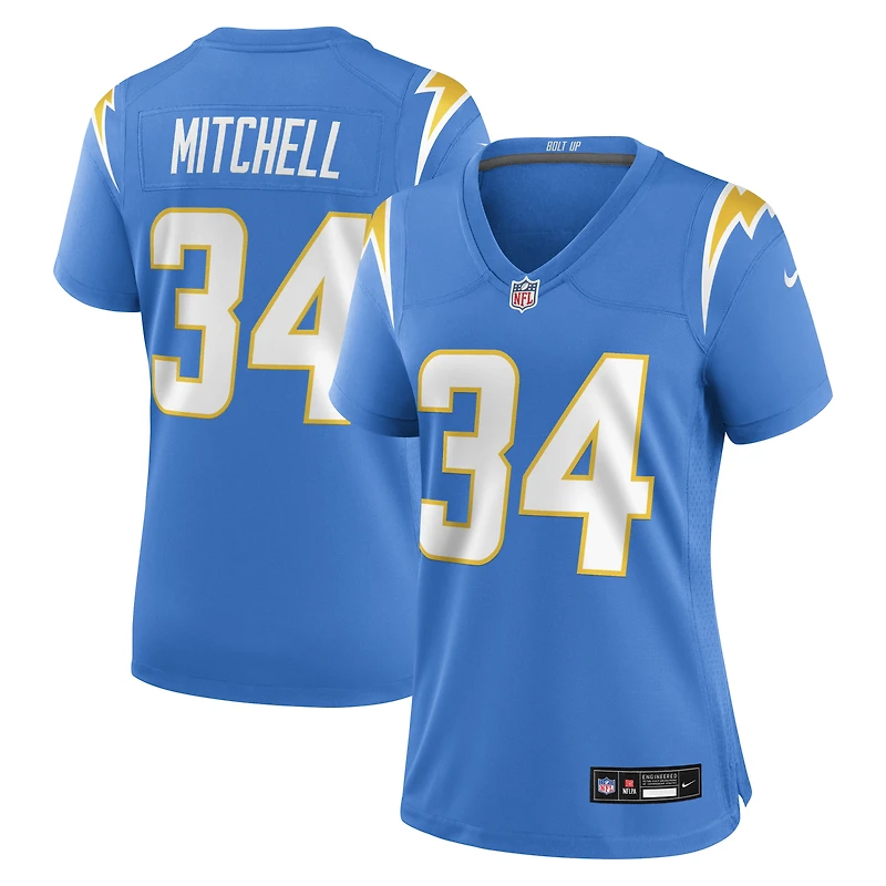 Women's Nike Keaton Mitchell  Powder Blue Los Angeles Chargers Team Game Jersey