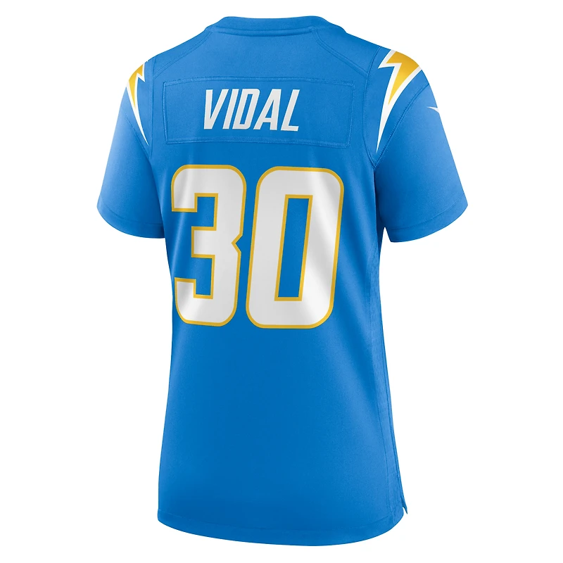 Maillot de match des Chargers Los Angeles Nike Kimani Vidal pour femme, bleu poudre