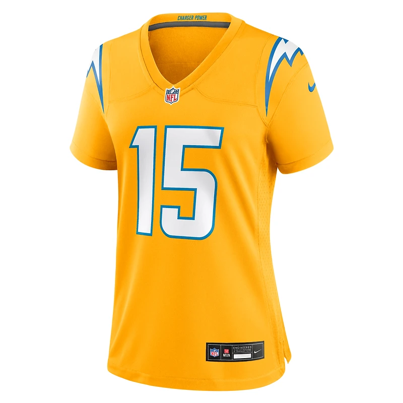 Maillot Nike Ladd McConkey Gold pour femme des Chargers de Los Angeles, Alternate Charger Power Game