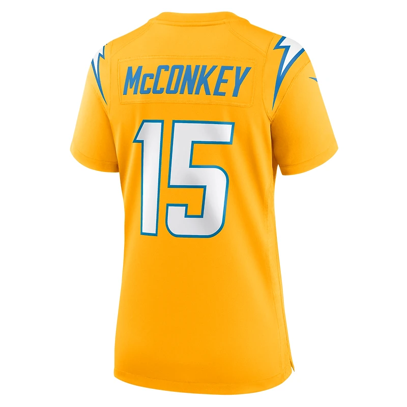 Maillot Nike Ladd McConkey Gold pour femme des Chargers de Los Angeles, Alternate Charger Power Game