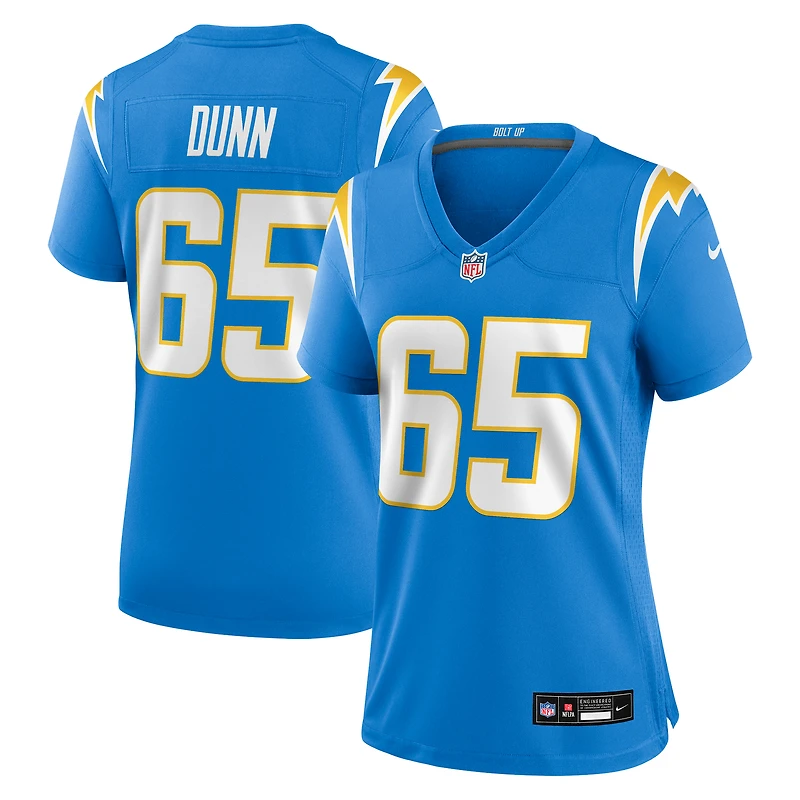 Maillot Nike Michael Dunn bleu poudre pour femme des Los Angeles Chargers Team Game
