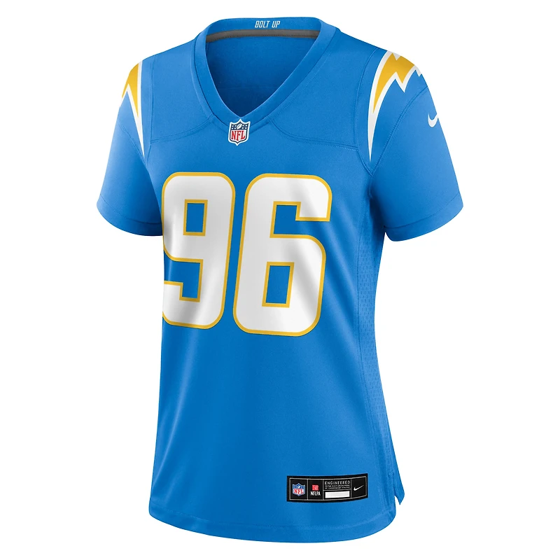 Maillot Nike Naquan Jones bleu poudre pour femme des Los Angeles Chargers