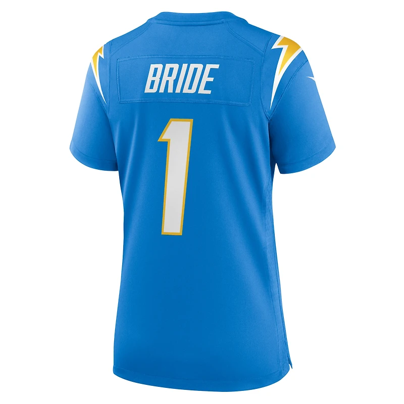 Women's Nike Number 1 Bride Powder Blue Los Angeles Chargers Game Jersey