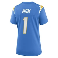 Women's Nike Number 1 Mom Powder Blue Los Angeles Chargers Game Jersey