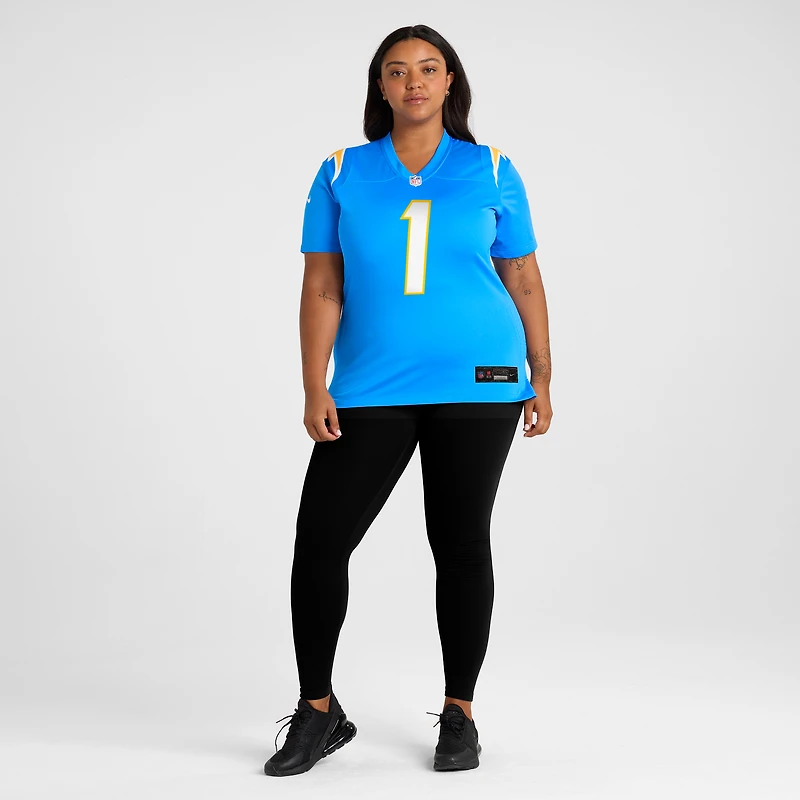Maillot de match des Chargers Los Angeles Nike numéro 1 Mom Powder Blue pour femme