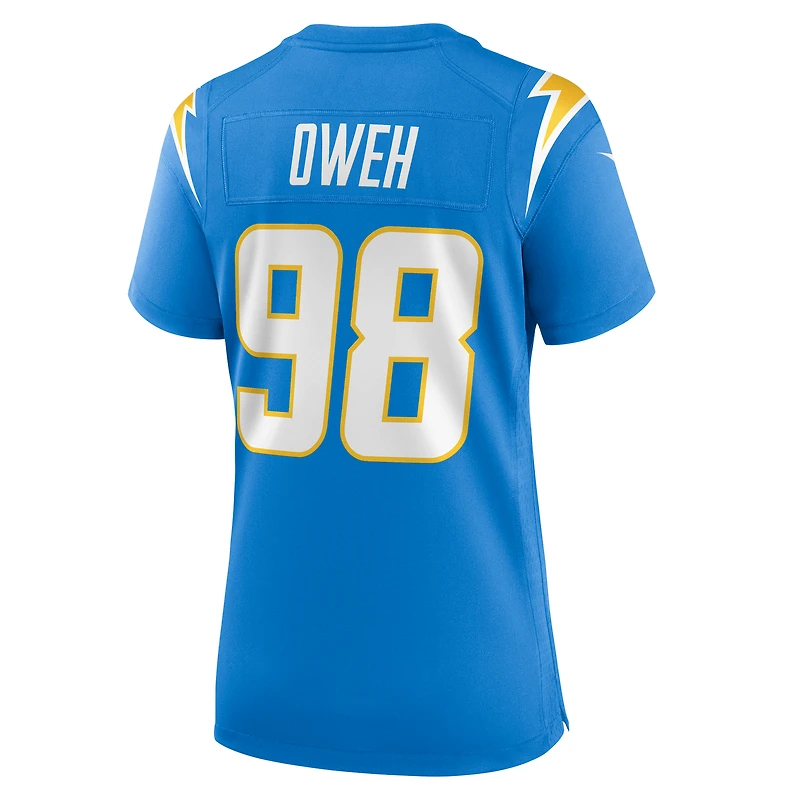 Maillot Nike Odafe Oweh bleu poudre pour femme des Los Angeles Chargers