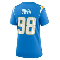 Maillot Nike Odafe Oweh bleu poudre pour femme des Los Angeles Chargers