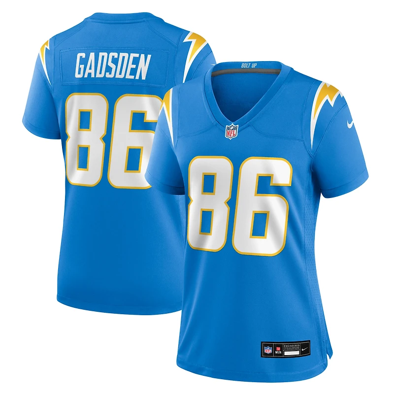 Maillot Nike Oronde Gadsden bleu poudre pour femme des Los Angeles Chargers