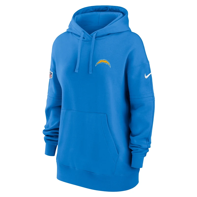 Sweat à capuche en molleton Sideline Club des Los Angeles Chargers 2023 Nike Powder Blue pour femme