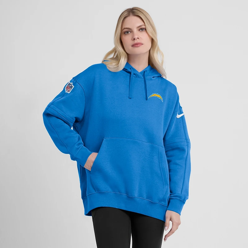 Sweat à capuche en molleton Sideline Club des Los Angeles Chargers 2023 Nike Powder Blue pour femme