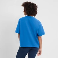 T-shirt Nike bleu poudre Los Angeles Chargers Essential Script pour femme, coupe décontractée et ample