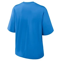 T-shirt Nike bleu poudre Los Angeles Chargers Essential Script pour femme, coupe décontractée et ample
