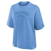 T-shirt Nike bleu poudre Los Angeles Chargers Glory Arch Boxy pour femme