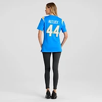 Maillot de match Nike Scott Matlock bleu poudre pour femme des Los Angeles Chargers