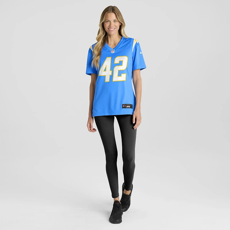 Women's Nike Tucker Fisk  Powder Blue Los Angeles Chargers Team Game Jersey