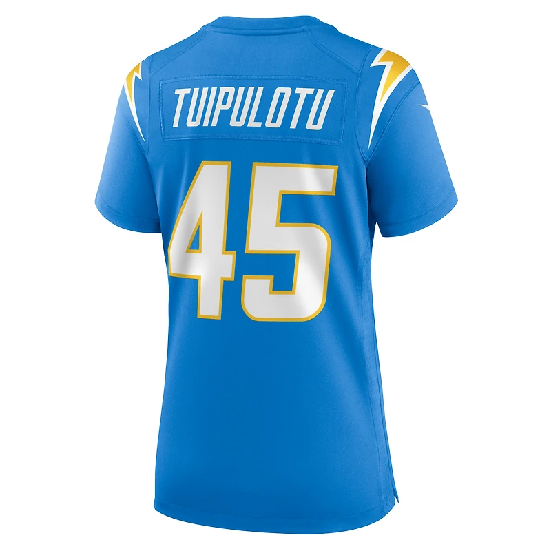 Women's Nike Tuli Tuipulotu Powder Blue Los Angeles Chargers Team Game Jersey