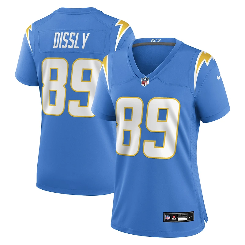 Maillot Nike Will Dissly bleu poudré pour femme des Los Angeles Chargers