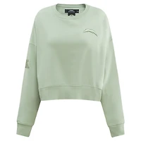 Sweat-shirt oversize court neutre vert clair Pro Standard pour femme des Chargers de Los Angeles