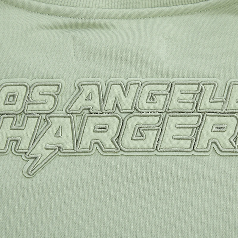 Sweat-shirt oversize court neutre vert clair Pro Standard pour femme des Chargers de Los Angeles