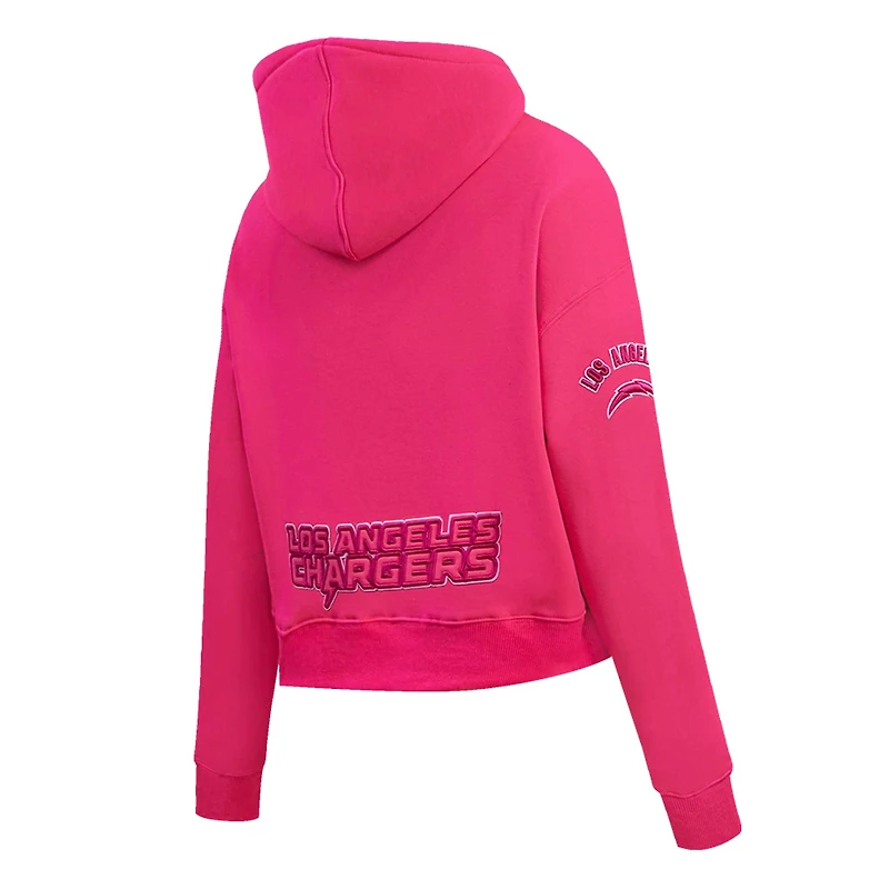 Sweat à capuche court Pro Standard Los Angeles Chargers pour femmes, triple rose