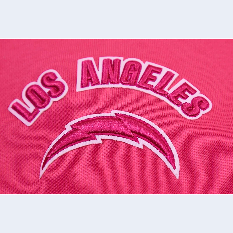 Women's Pro Standard Los Angeles Chargers Triple Pink Cropped Pullover Hoodie