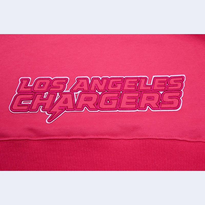 Women's Pro Standard Los Angeles Chargers Triple Pink Cropped Pullover Hoodie