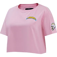 T-shirt court Pro Standard Los Angeles Chargers rose pour femme