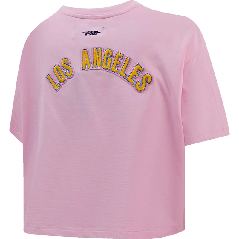 T-shirt court Pro Standard Los Angeles Chargers rose pour femme