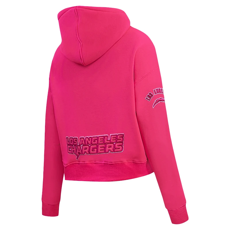 Sweat à capuche court en polaire rose Pro Standard des Chargers de Los Angeles pour femmes