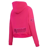Sweat à capuche court en polaire rose Pro Standard des Chargers de Los Angeles pour femmes