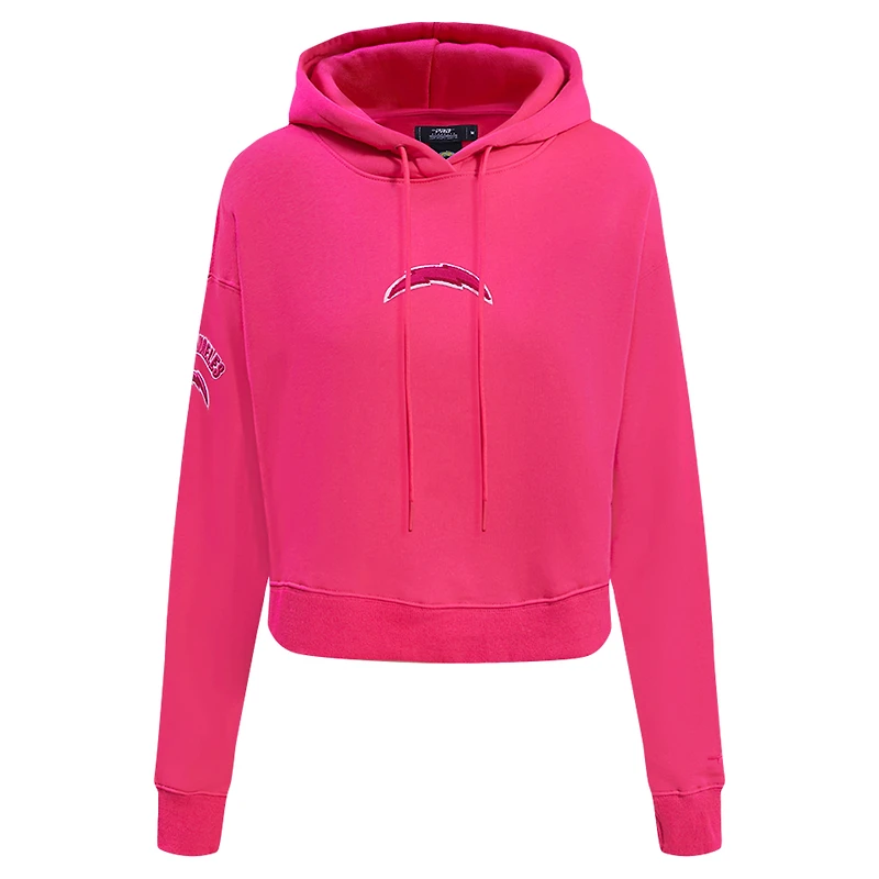 Sweat à capuche court en polaire rose Pro Standard des Chargers de Los Angeles pour femmes
