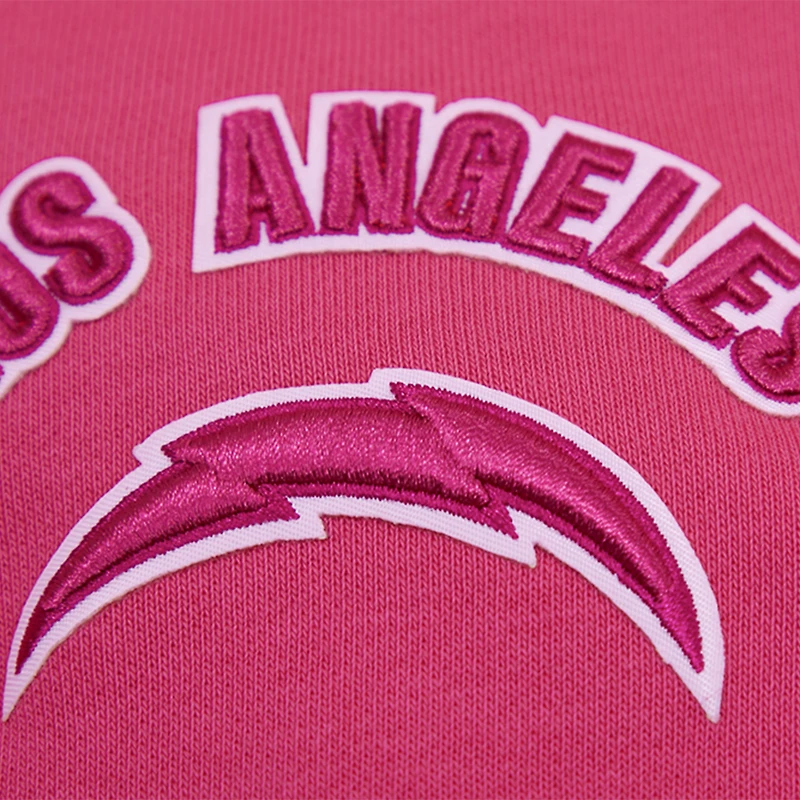 Sweat à capuche court en polaire rose Pro Standard des Chargers de Los Angeles pour femmes