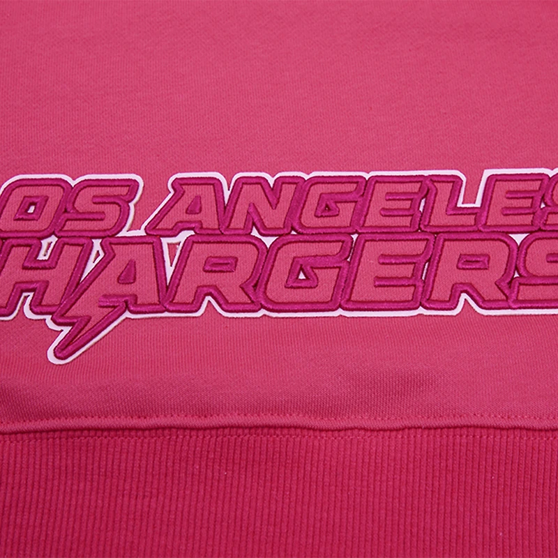 Sweat à capuche court en polaire rose Pro Standard des Chargers de Los Angeles pour femmes