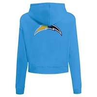 Sweat à capuche zippé avec logo Split Pro Standard bleu poudre pour femme des Los Angeles Chargers