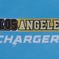 Sweat à capuche zippé avec logo Split Pro Standard bleu poudre pour femme des Los Angeles Chargers