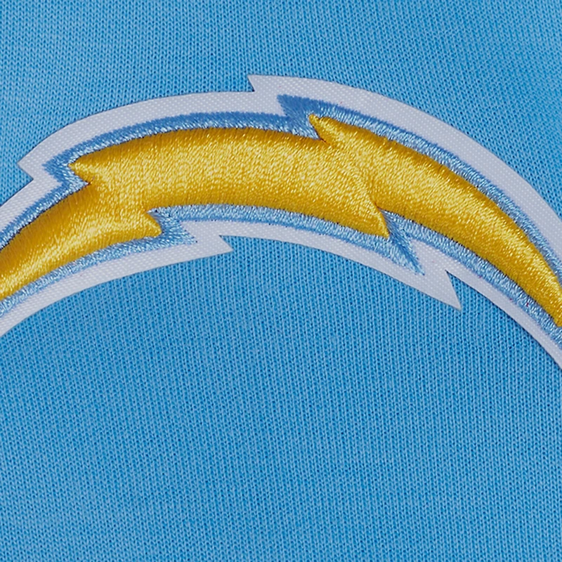 Sweat à capuche zippé avec logo Split Pro Standard bleu poudre pour femme des Los Angeles Chargers