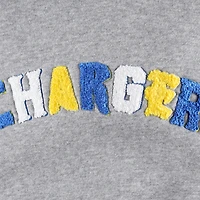 Sweat à capuche court The Wild Collective Los Angeles Chargers gris pour femme