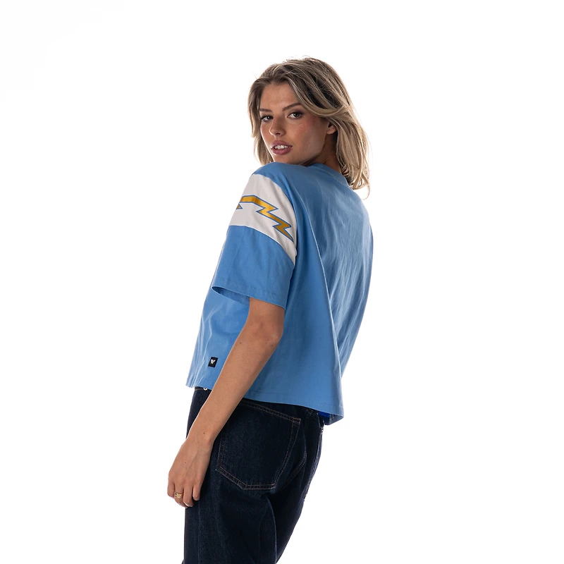 T-shirt bleu à manches contrastées Charger Power des Los Angeles Chargers de The Wild Collective pour femme