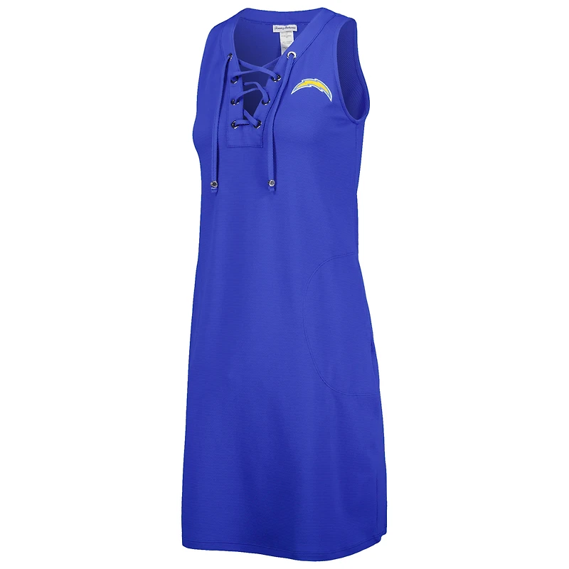 Women's Tommy Bahama Royal Los Angeles Chargers Island Cays Lace-Up Dress