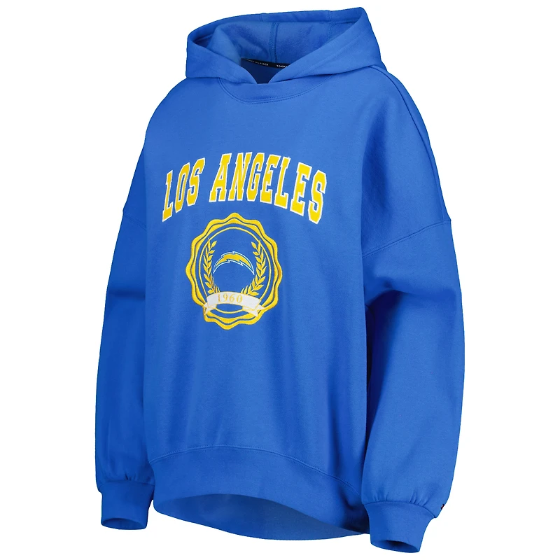 Sweat à capuche Tommy Hilfiger Los Angeles Chargers Becca Drop Shoulder bleu poudré pour femme