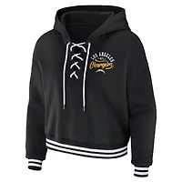 Sweat à capuche lacets noir Los Angeles Chargers pour femme WEAR by Erin Andrews