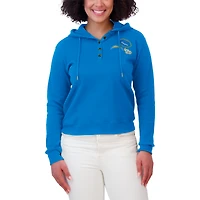 Pull à capuche gaufré bleu grande taille pour femme WEAR by Erin Andrews des Los Angeles Chargers