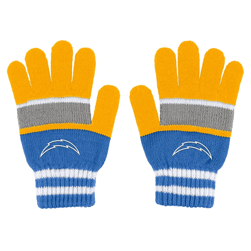Women's WEAR by Erin Andrews Los Angeles Chargers Stripe Glove & Scarf Set