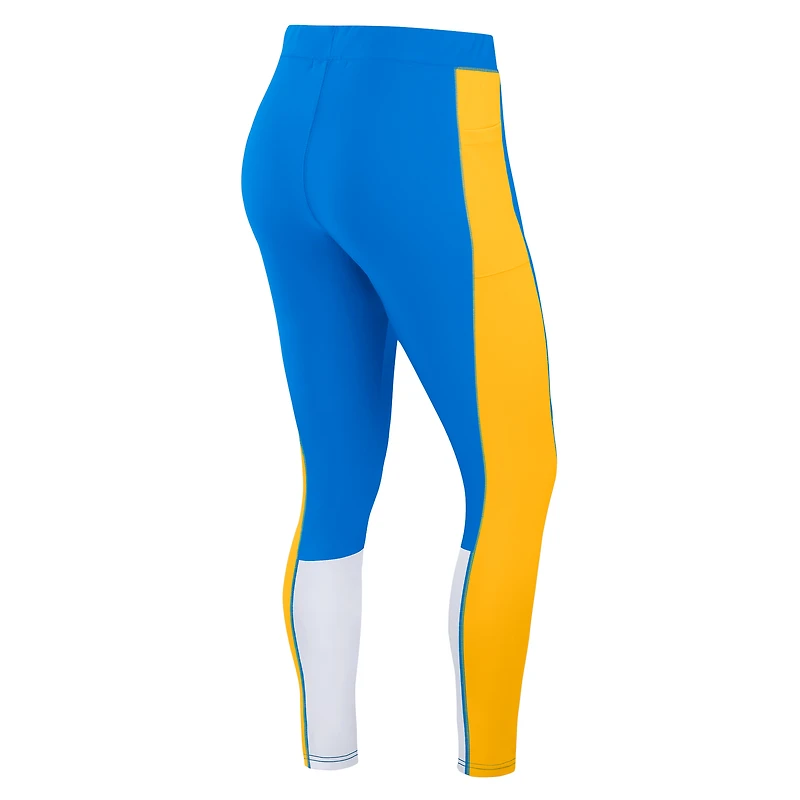 Women's WEAR by Erin Andrews Powder Blue/Gold Los Angeles Chargers Color-Block Leggings