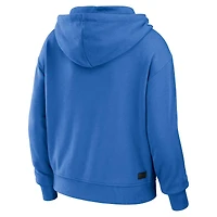 Sweat à capuche zippé court léger et modeste blocs de couleurs bleu poudre/blanc pour femme WEAR by Erin Andrews des Los Angeles Chargers