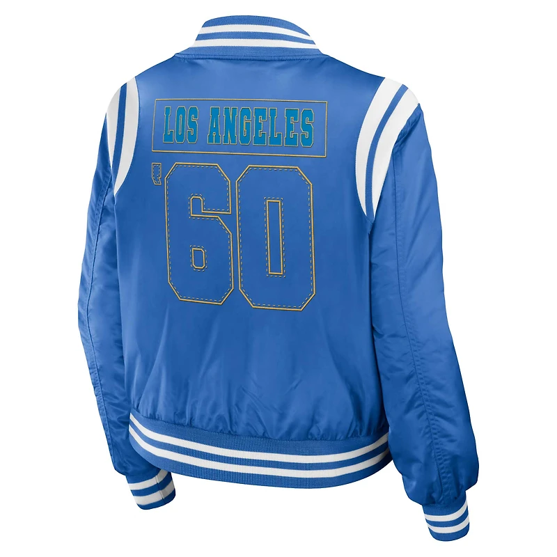 Women's WEAR by Erin Andrews Powder Blue Los Angeles Chargers Bomber Full-Zip Jacket