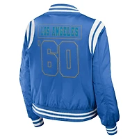 Women's WEAR by Erin Andrews Powder Blue Los Angeles Chargers Bomber Full-Zip Jacket