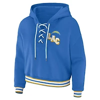 Sweat à capuche lacets bleu poudre Los Angeles Chargers pour femme WEAR by Erin Andrews