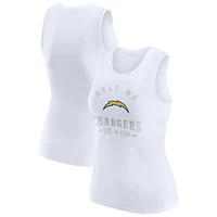 Women's WEAR by Erin Andrews  White Los Angeles Chargers Ribbed Graphic Tank Top