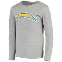 Ensemble de nuit gris avec t-shirt à manches longues et pantalon Los Angeles Chargers pour jeune
